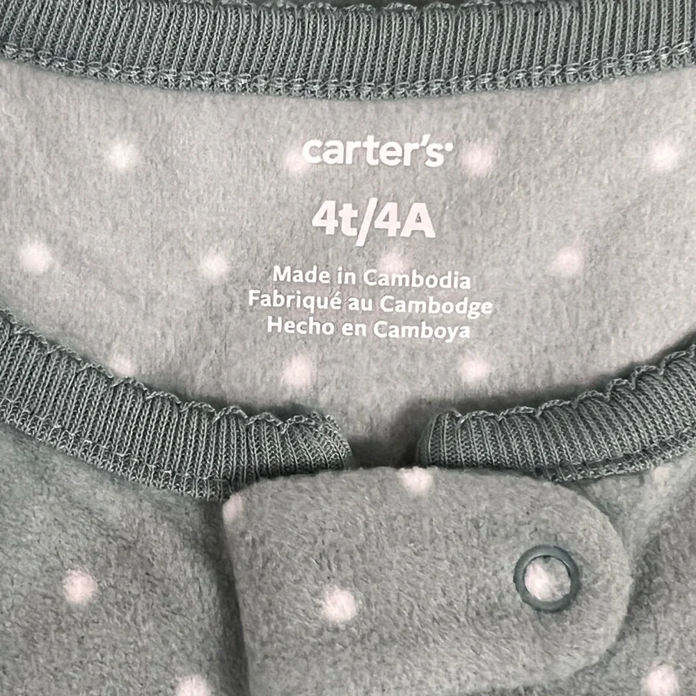 CARTER’S 2-Pack - 1-Piece Fleece Footed Sleepwear - 4T
